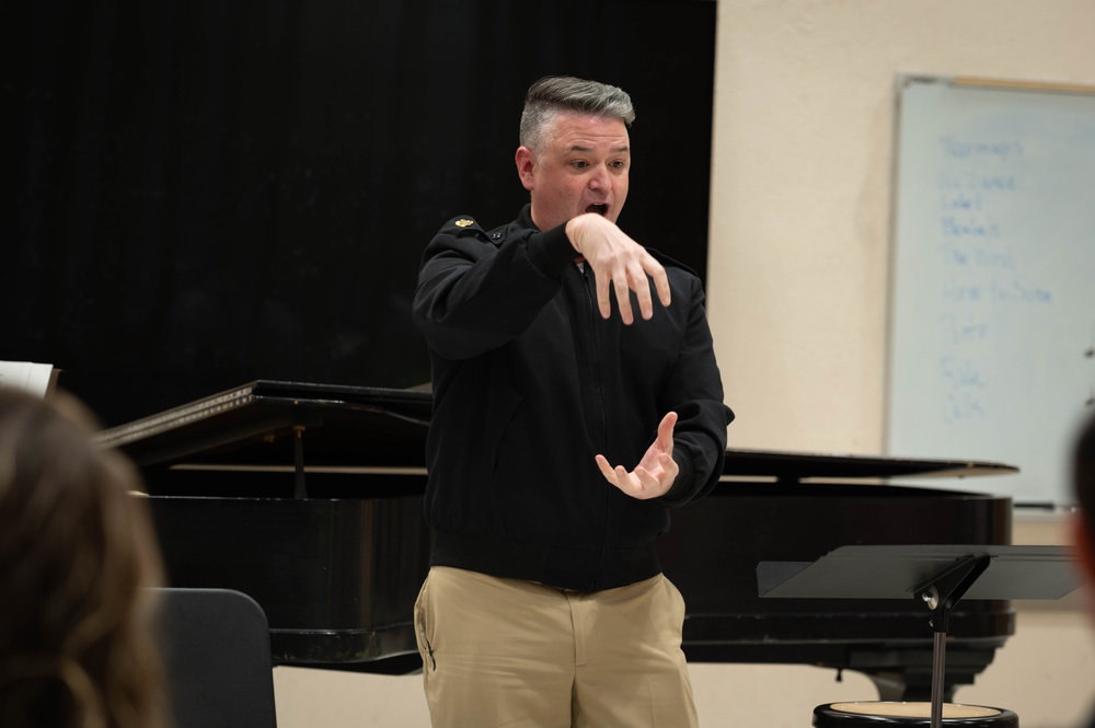 U.S. Navy Band Sea Chanters rehearse with the Mendelssohn Chorus of Philadelphia