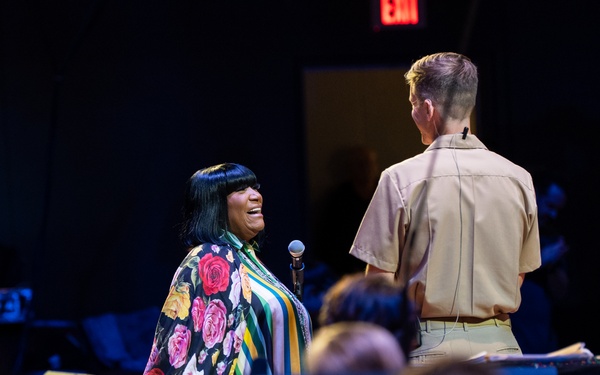 Patti LaBelle rehearses with Navy Band for Victory at Sea concert