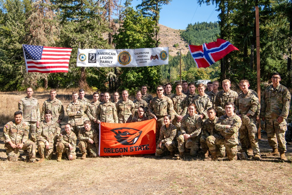Oregon military members and ROTC students take part in the Norwegian Foot March