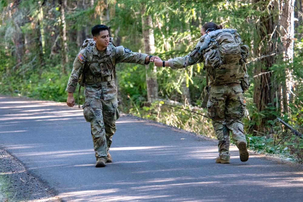 Oregon military members and ROTC students take part in the Norwegian Foot March