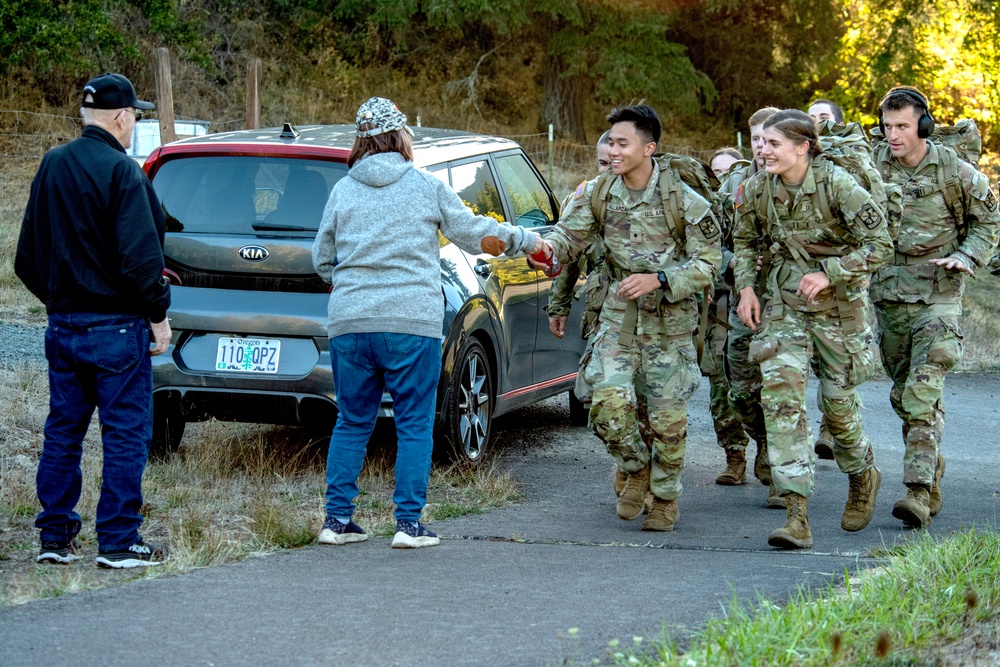 Oregon military members and ROTC students take part in the Norwegian Foot March