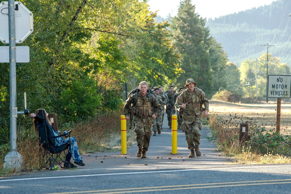 Oregon military members and ROTC students take part in the Norwegian Foot March