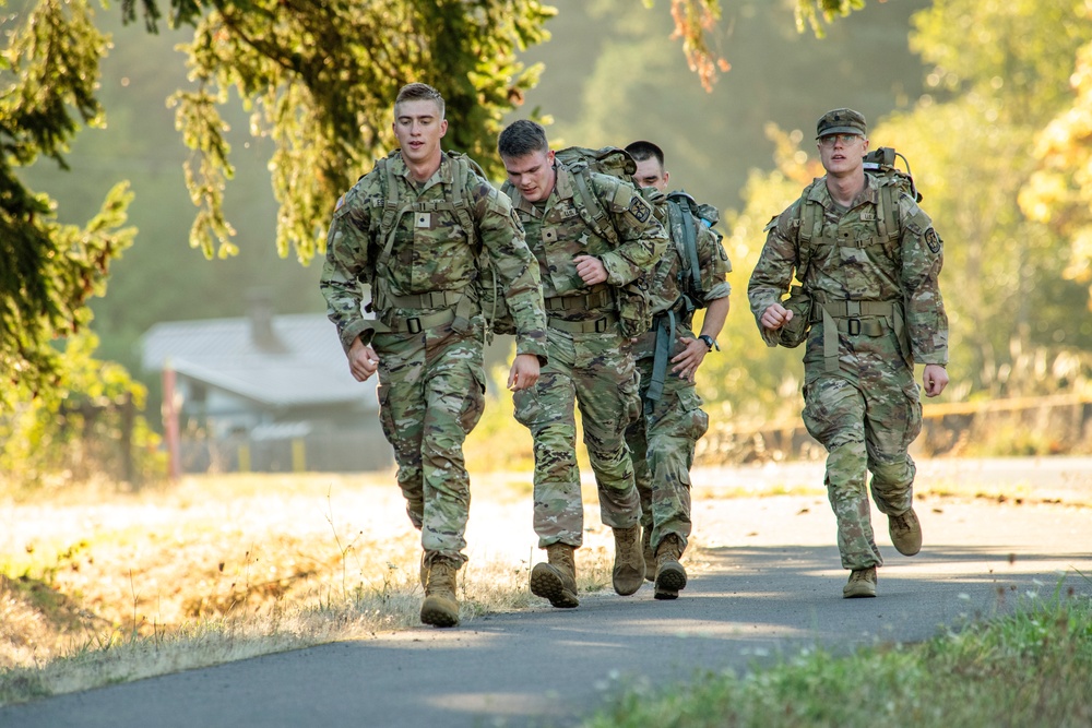 Oregon military members and ROTC students take part in the Norwegian Foot March