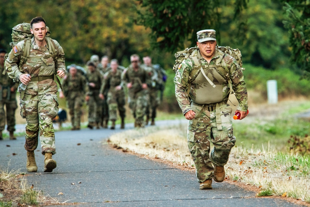 Oregon military members and ROTC students take part in the Norwegian Foot March