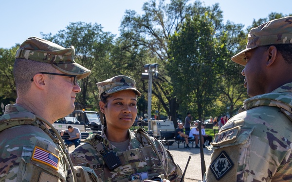Mississippi Army National Guard Soldiers on patrol