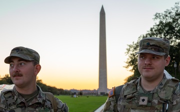 Mississippi Army National Guard Soldiers patrol on the National Mall