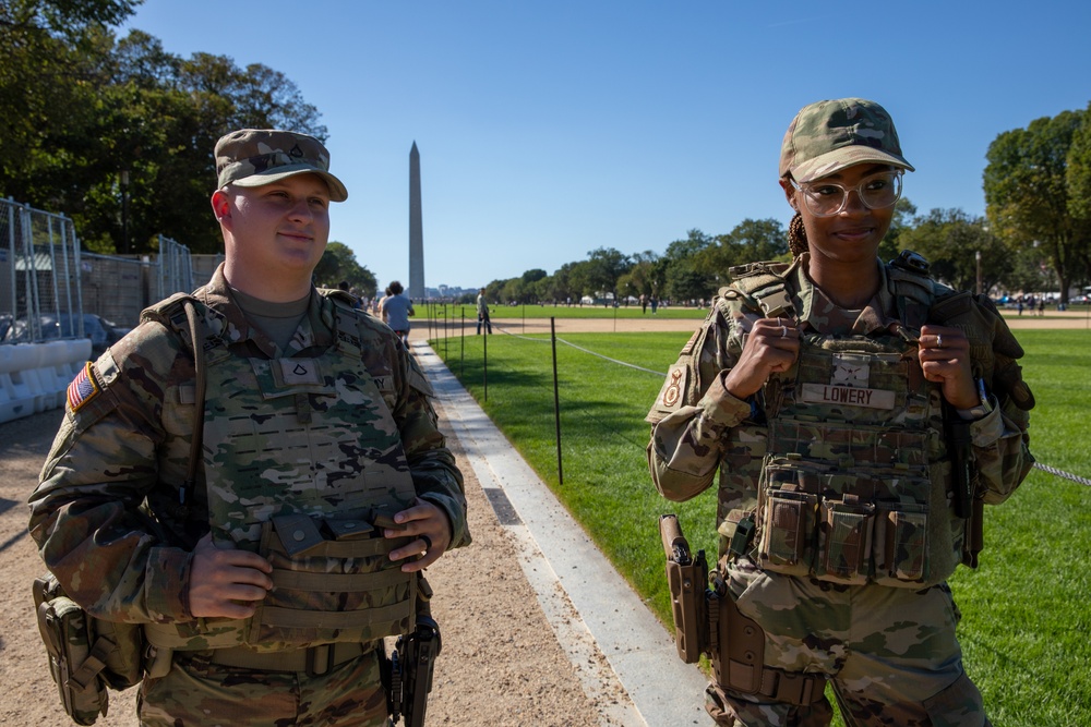 Mississippi National Guard Troops patrol on the National Mall