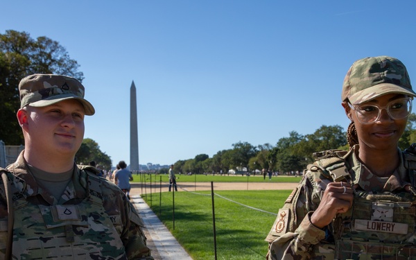 Mississippi National Guard Troops patrol on the National Mall