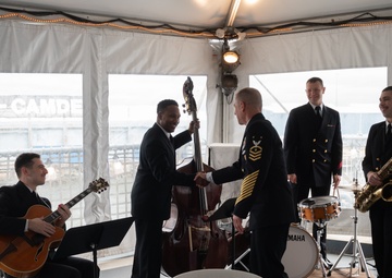 Navy Jazz Combo supports CNO steel beach at Battleship New Jersey