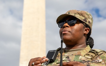 A Mississippi Army National Guard Soldier on Patrol at the Washington Monument