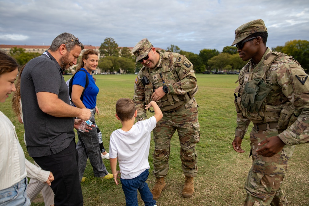 Mississippi Army National Guard Soldiers interact with members of the public