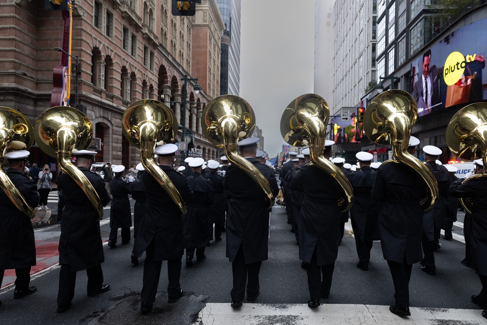 U.S. Navy Band marches in Philadelphia for Navy 250th birthday