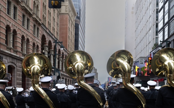 U.S. Navy Band marches in Philadelphia for Navy 250th birthday