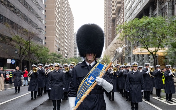 U.S. Navy Band marches in Philadelphia for Navy 250th birthday