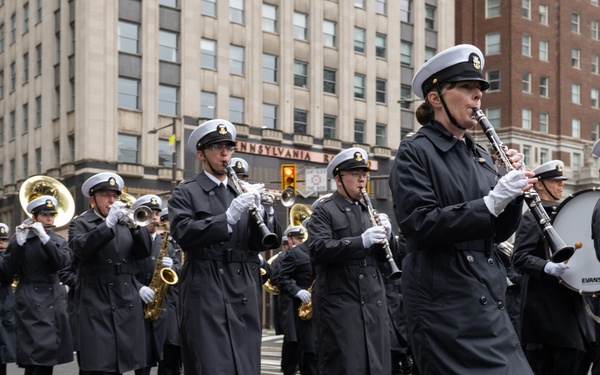 U.S. Navy Band marches in Philadelphia for Navy 250th birthday