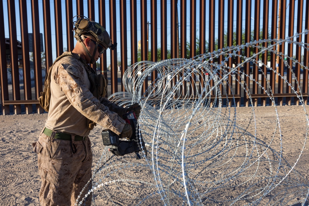 JTF-SB Marines continue conducting barrier reinforcement operations