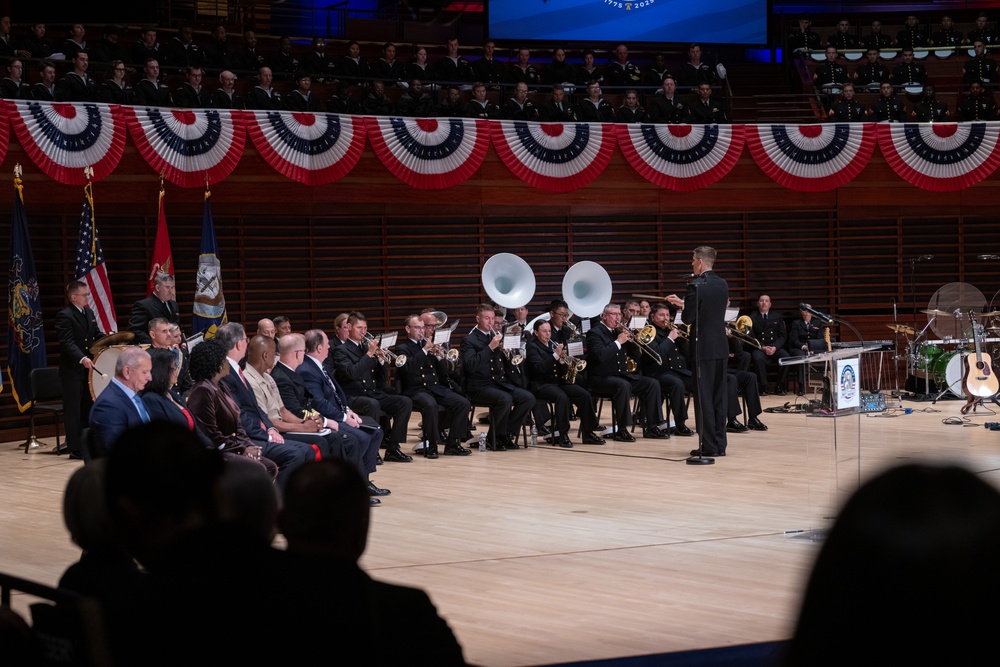 Navy Band performs at the Navy 250th Commemoration