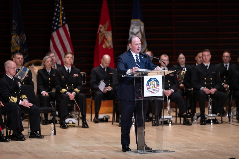 Navy Band performs at the Navy 250th Commemoration