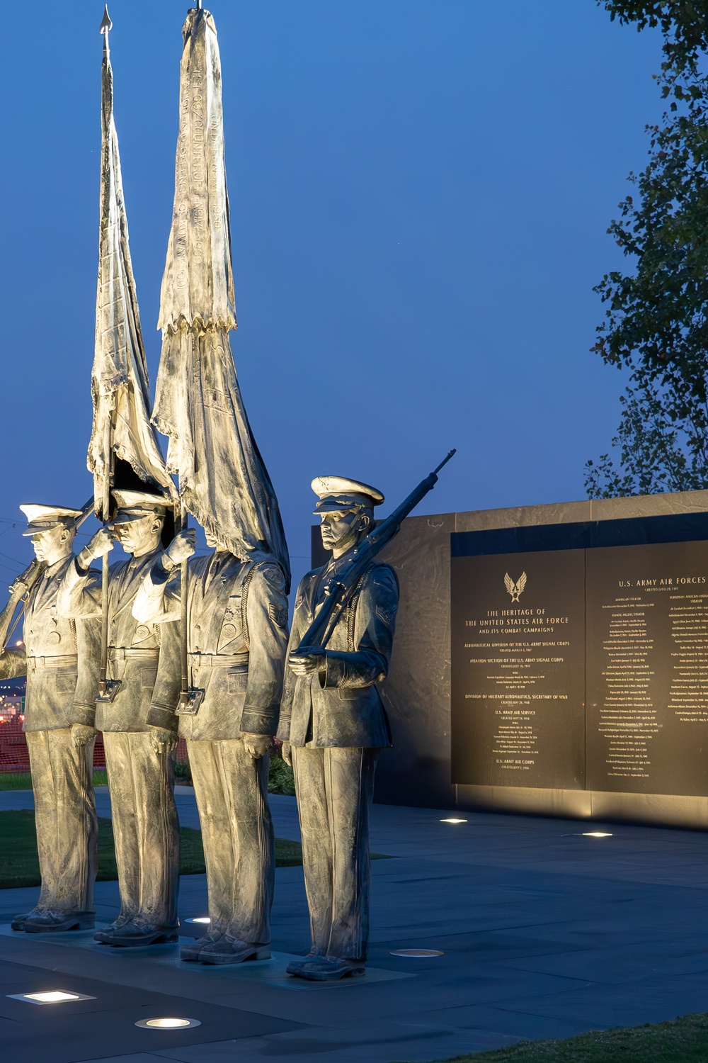 Bronze Honor Guard Statue Stands Watch at Air Force Memorial