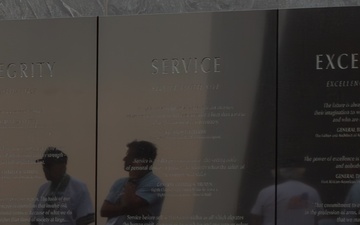 Memorial Wall Reflects Visitors Honoring Air Force Service Members