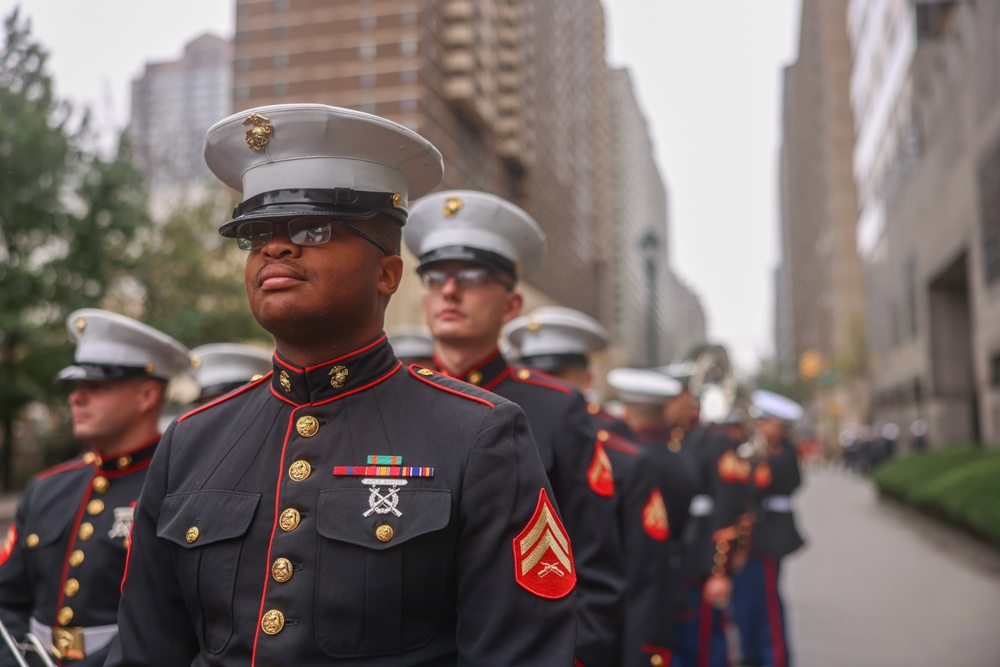 NMC 250 Philadelphia: 2nd Marine Division Band Perform During Navy and Marine Corps 250 parade