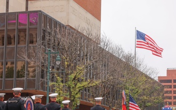 NMC 250 Philadelphia: 2nd Marine Division Band Perform During Navy and Marine Corps 250 parade