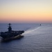 Italian Navy Offshore Patrol Vessel ITS Paolo Thaon di Revel (P430) Sails with USS Gerald R. Ford (CVN 78)