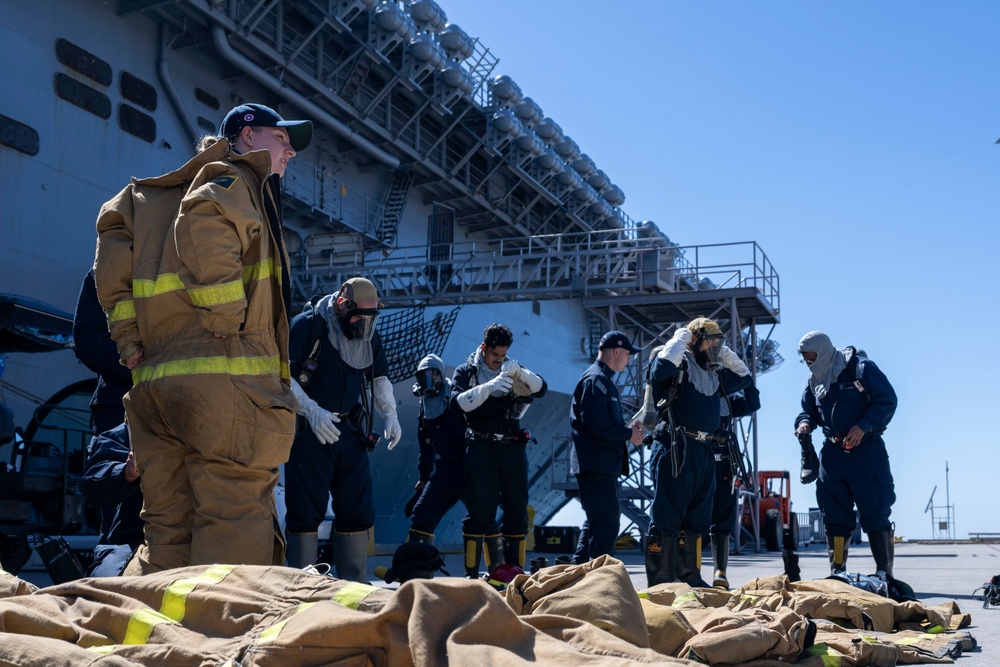 USS America (LHA 6) Conducts Damage Control Drill