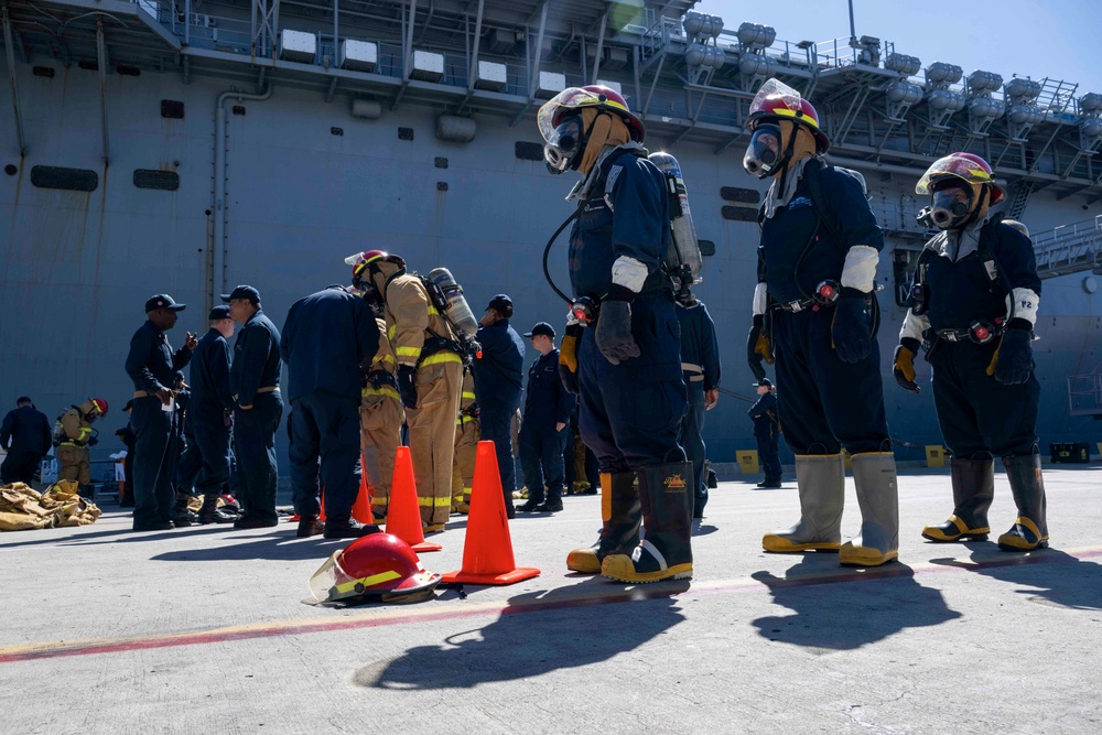USS America (LHA 6) Conducts Damage Control Drill