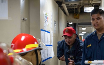 USS America (LHA 6) Conducts Damage Control Drill