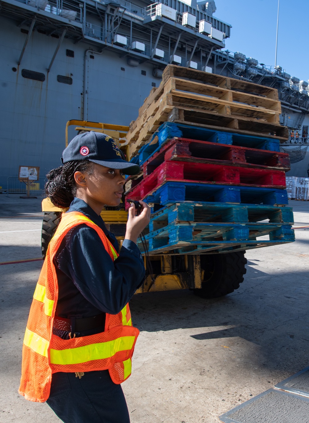 USS America (LHA 6) Conducts Store Onload