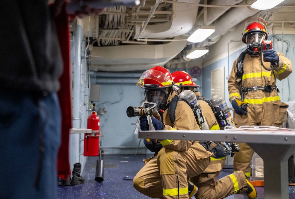 USS America (LHA 6) Conducts Firefighting Training