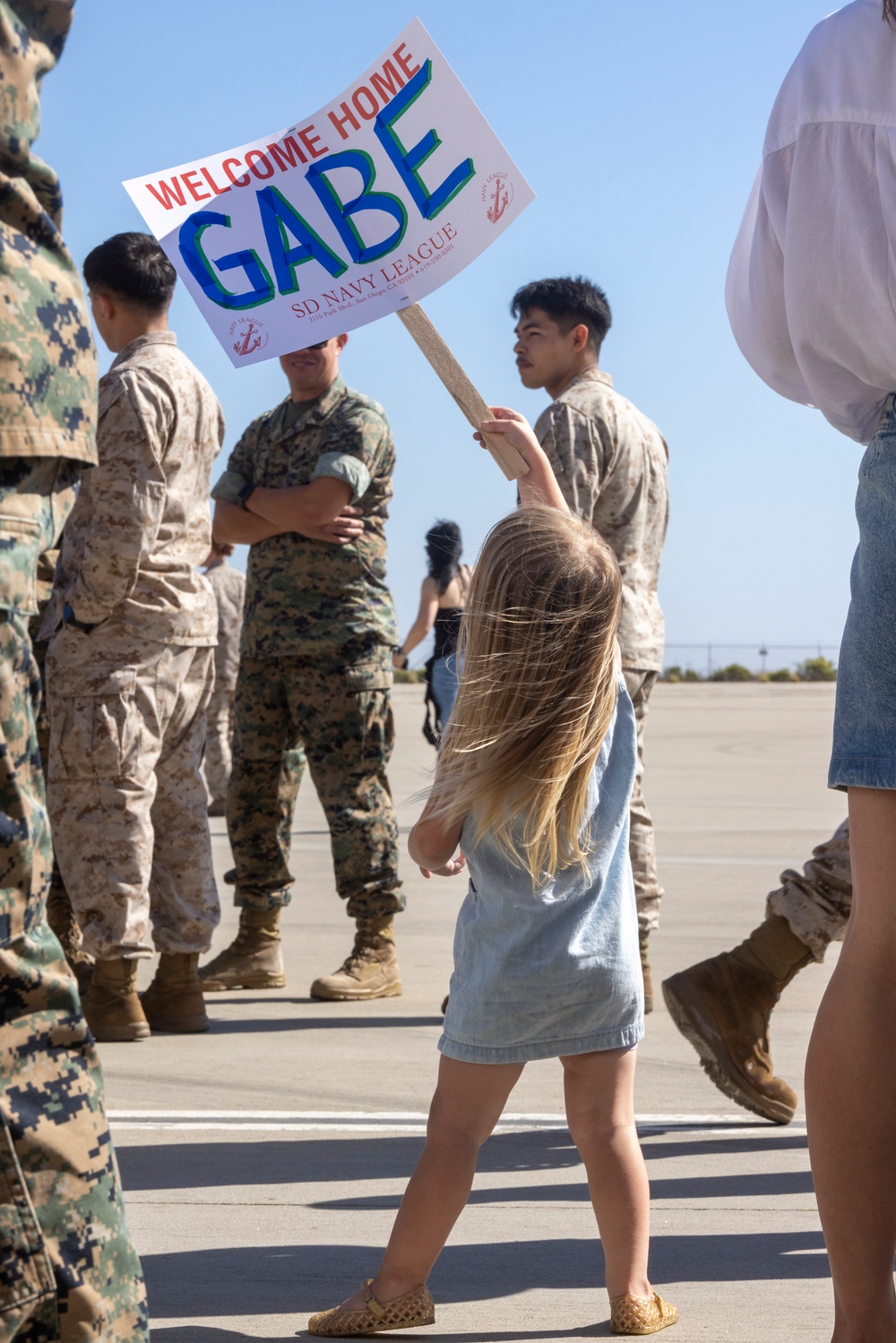 U.S. Marines with VMGR-352 return home