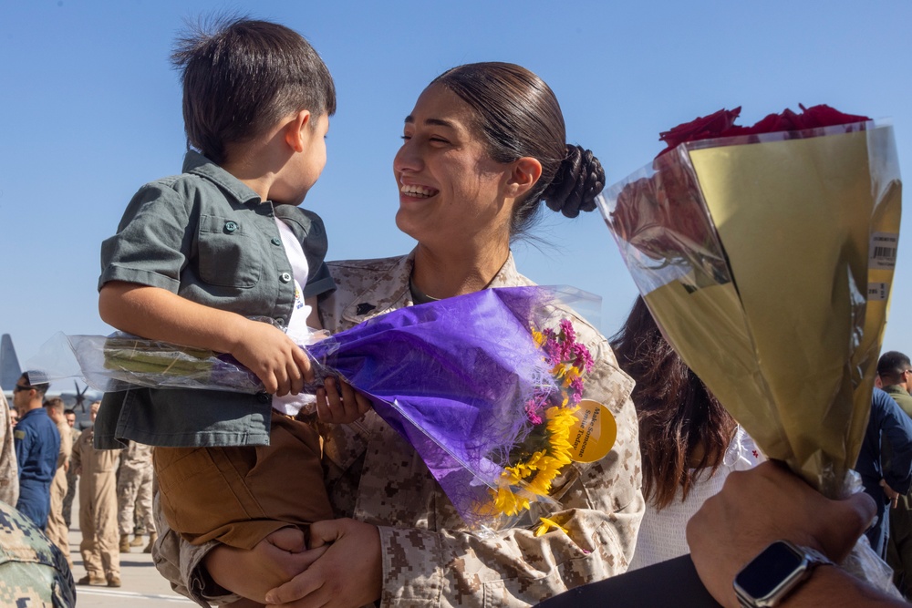 U.S. Marines with VMGR-352 return home
