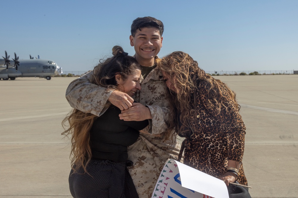 U.S. Marines with VMGR-352 return home