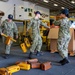 USS America (LHA 6) Conducts Stores Onload in the Hangar Bay