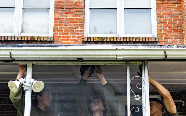 Navy and Marine Corps Volunteer with Habitat for Humanity