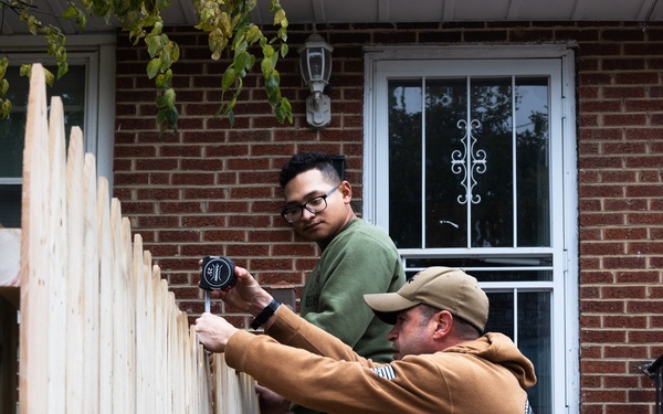 Navy and Marine Corps Volunteer with Habitat for Humanity