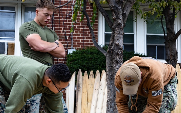 Navy and Marine Corps Volunteer with Habitat for Humanity