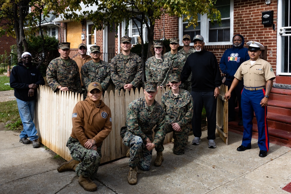 Navy and Marine Corps Volunteer with Habitat for Humanity