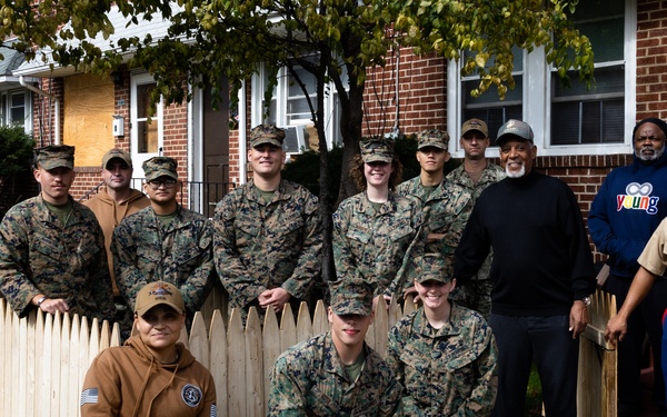 Navy and Marine Corps Volunteer with Habitat for Humanity
