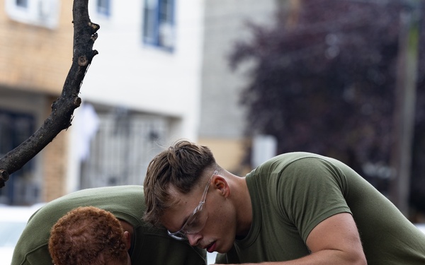 Navy and Marine Corps Volunteer with Habitat for Humanity