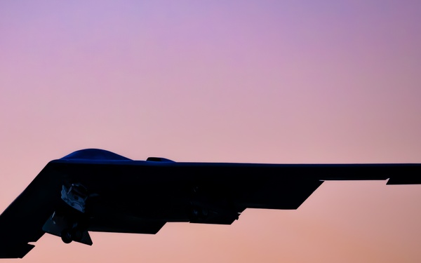 B-2 Spirit departs at sunset