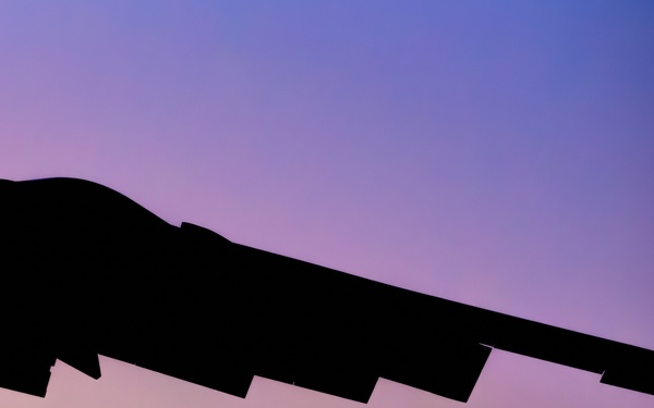 B-2 Spirit departs at sunset