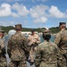 Sailors aboard the USS John Finn give a ship tour to Marines assigned to the 12th Littoral Combat Team and 3rd Marine Division in Okinawa, Japan