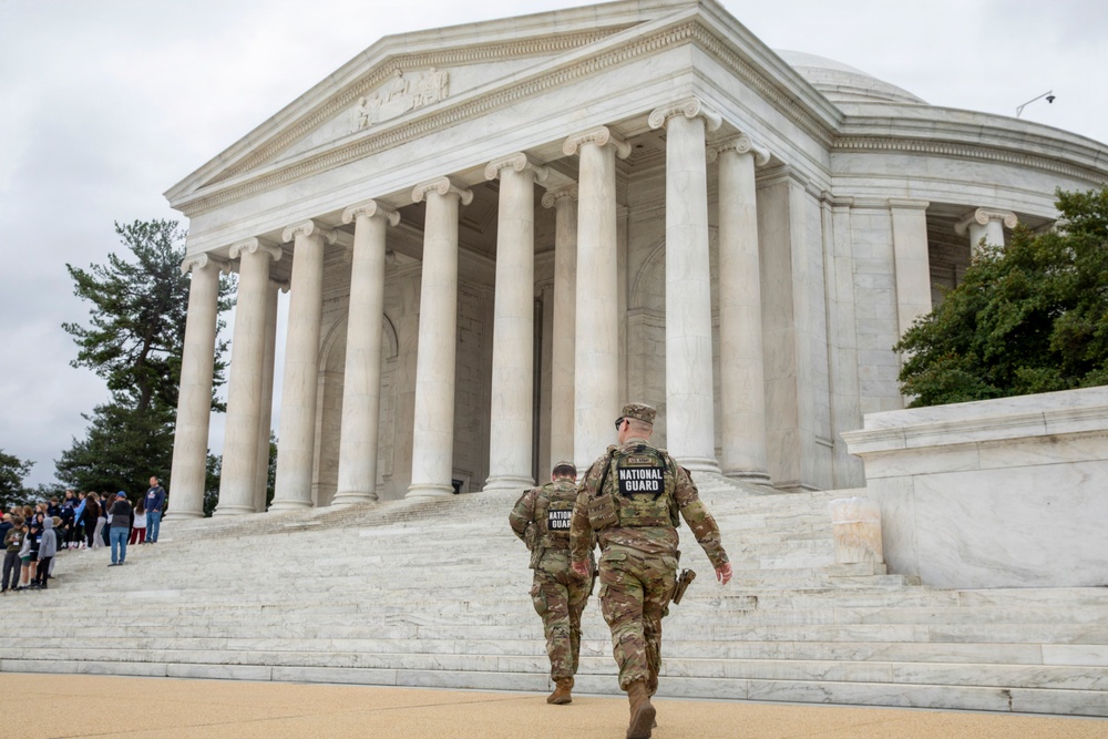 S.C. National Guard Soldiers Patrol Tidal Basin in Washington D.C.