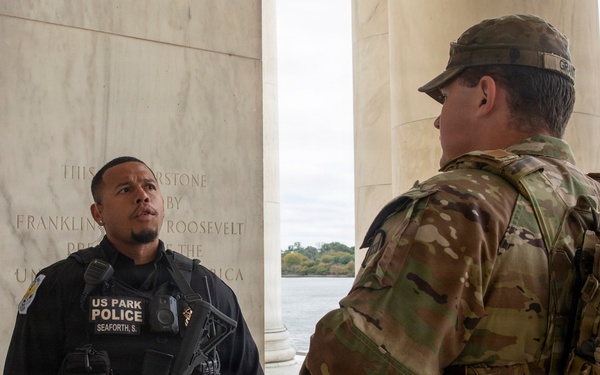 S.C. National Guard Soldiers Patrol Tidal Basin in Washington D.C.