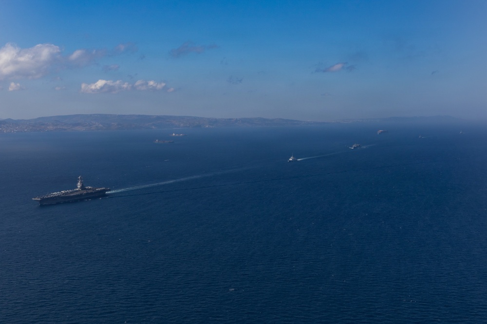 USS Gerald R. Ford (CVN 78) Transits the Strait of Gibraltar