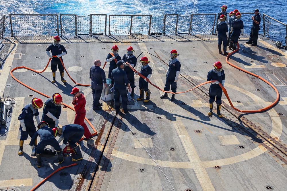 Damage Control Training on the flight deck of USS Paul Ignatius (DDG 117)
