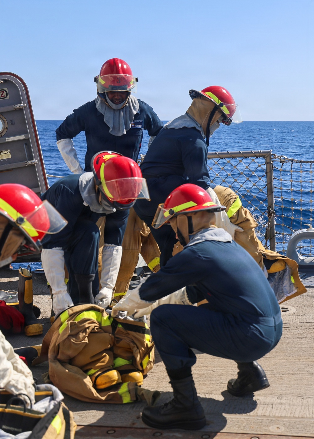 Damage Control Training on the flight deck of USS Paul Ignatius (DDG 117)